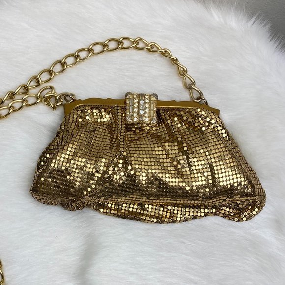 Vintage Whiting and Davis Art Deco Gold Mesh Purse - Picture 1 of 13